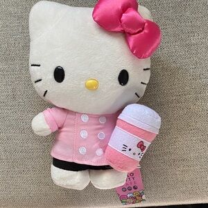 Hello Kitty Plush in Pink and White with Bow